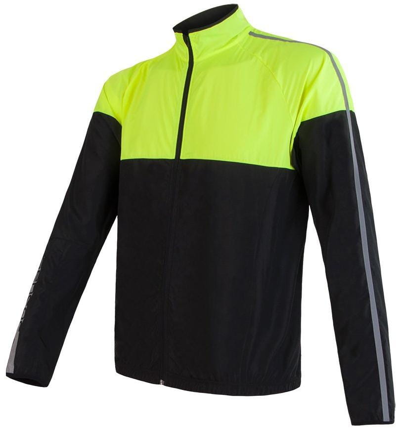 Pánská sportovní bunda Sensor Neon pánská bunda černá/reflex žlutá