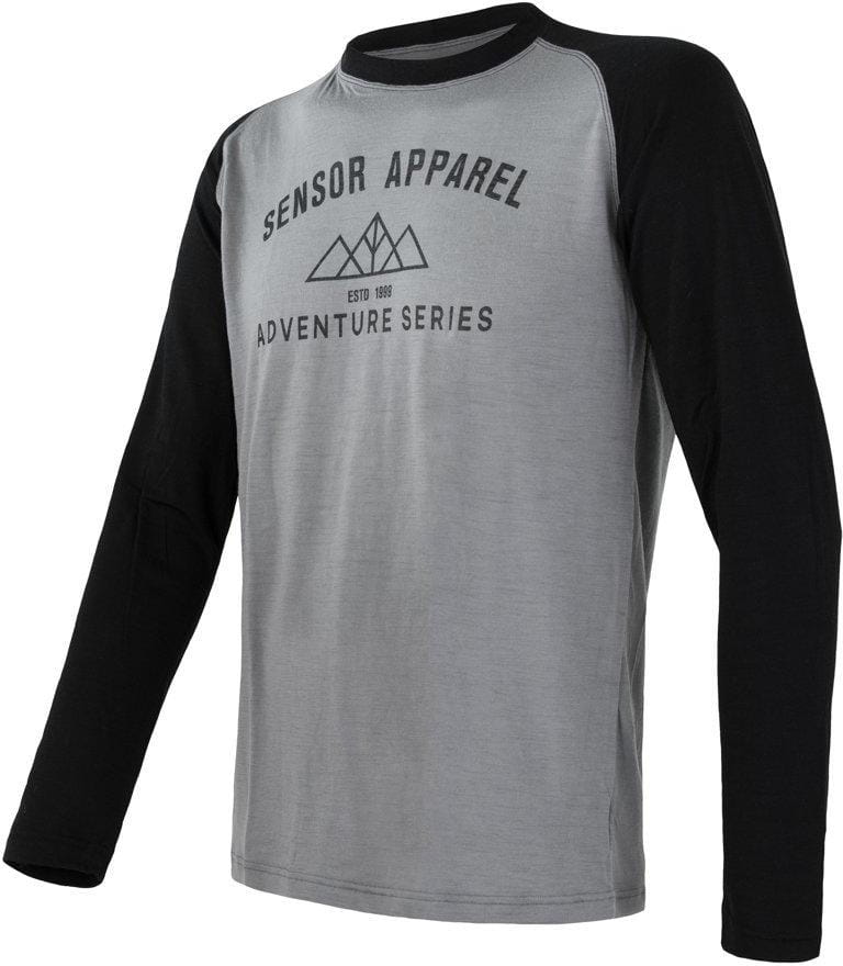 Camisa de merino para hombre Sensor Merino Active Pt Adventure pánské triko dl.r. šedá/černá