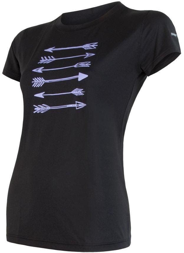 T-shirt fonctionnel pour femmes Sensor Coolmax Fresh Pt Šípy dámské triko kr.rukáv černá