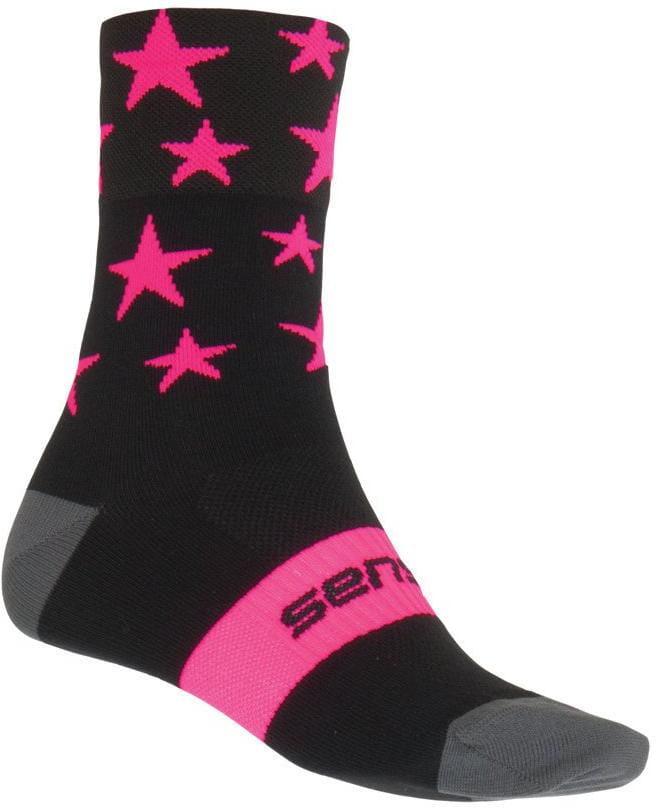 Universal-Socken Sensor Ponožky Stars černá/růžová