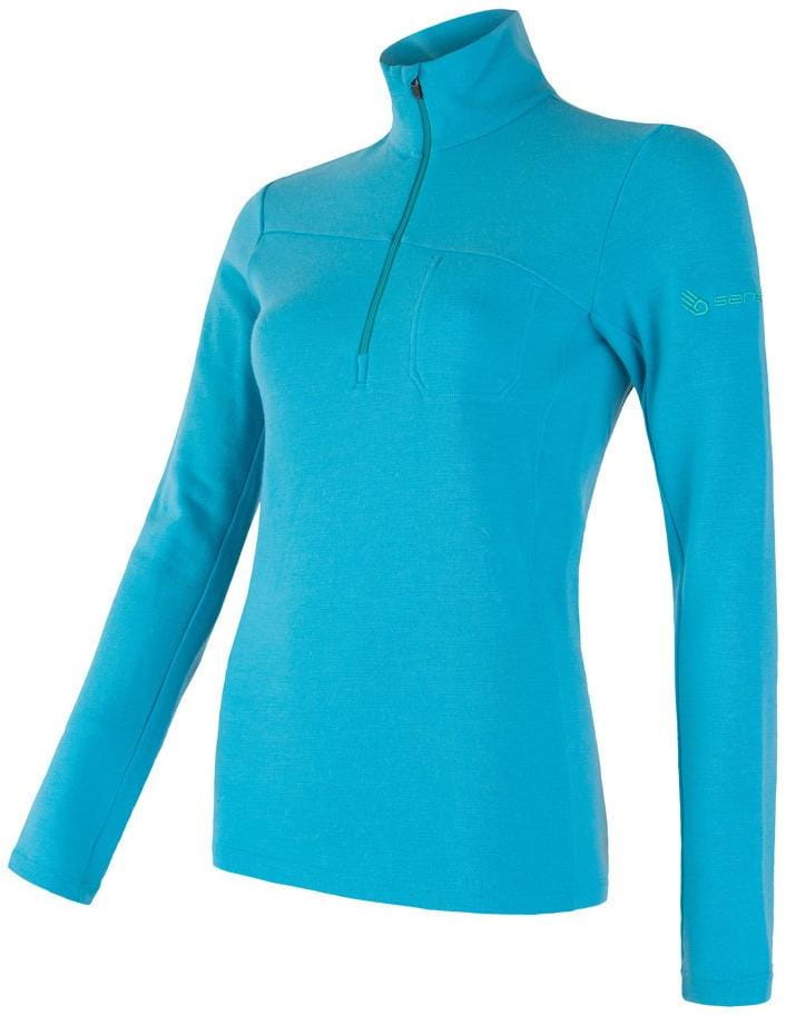 T-Shirts Sensor Merino Extreme dámské triko dl.rukáv zip modrá