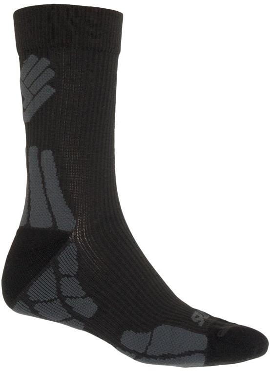 Socken Sensor Ponožky Hiking Merino Wool černá/šedá