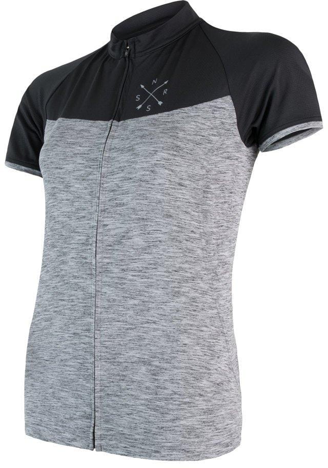 T-Shirts Sensor Cyklo Motion dámský dres kr.rukáv celozip šedá/černá