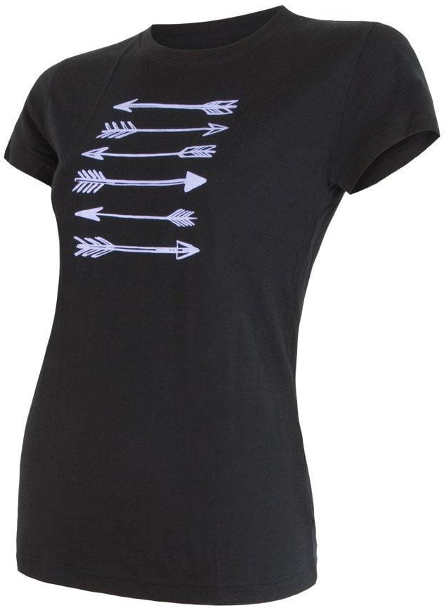 Damska koszula z merynosów Sensor Merino Active Pt Šípy dámské triko kr.rukáv černá