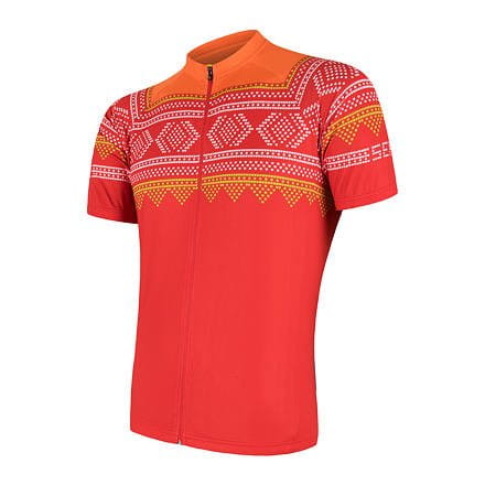 Męska koszulka kolarska Sensor Cyklo Jump-Air pánský dres kr.rukáv celozip červená