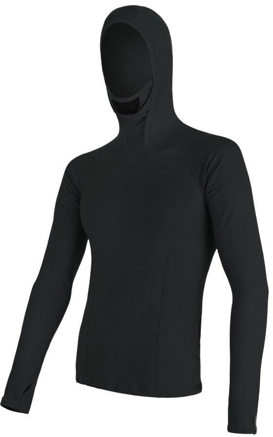 Pánske merino tričko Sensor Merino Df pánské triko dl. rukáv s kapucí černá