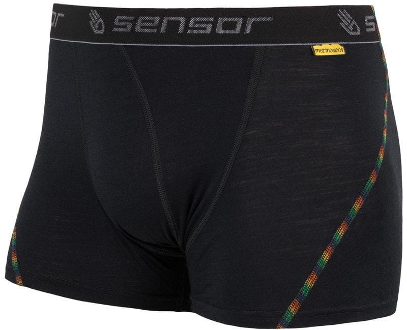 Pánske merino šortky Sensor Merino Air pánské trenky černá
