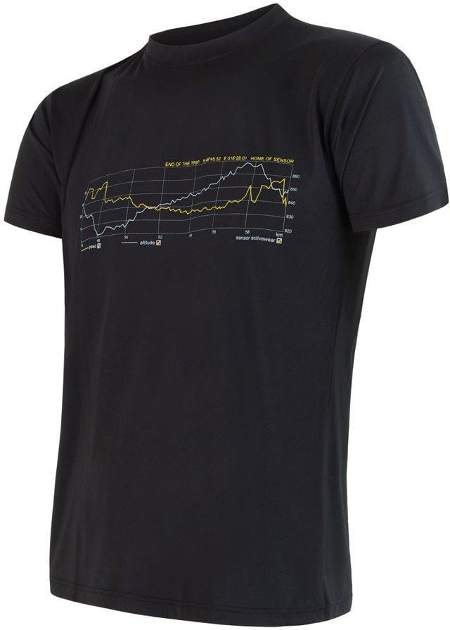 Męska koszulka funkcyjna Sensor Coolmax Fresh Pt Track pánské triko kr.rukáv černá