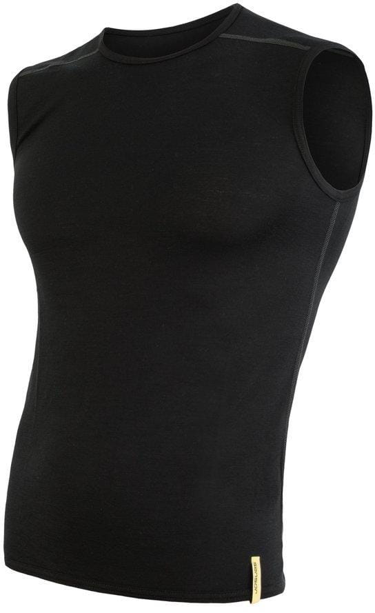 Pánské merino tričko Sensor Merino Active pánské triko bez rukávu černá