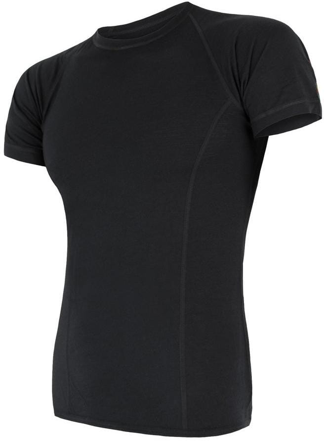 Męska koszula z merynosów Sensor Merino Air pánské triko kr.rukáv černá
