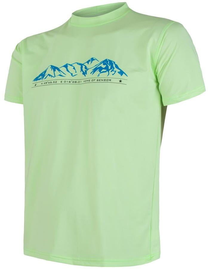 Pánské funkční tričko Sensor Coolmax Fresh Pt Mountains pánské triko kr.rukáv sv.zelená