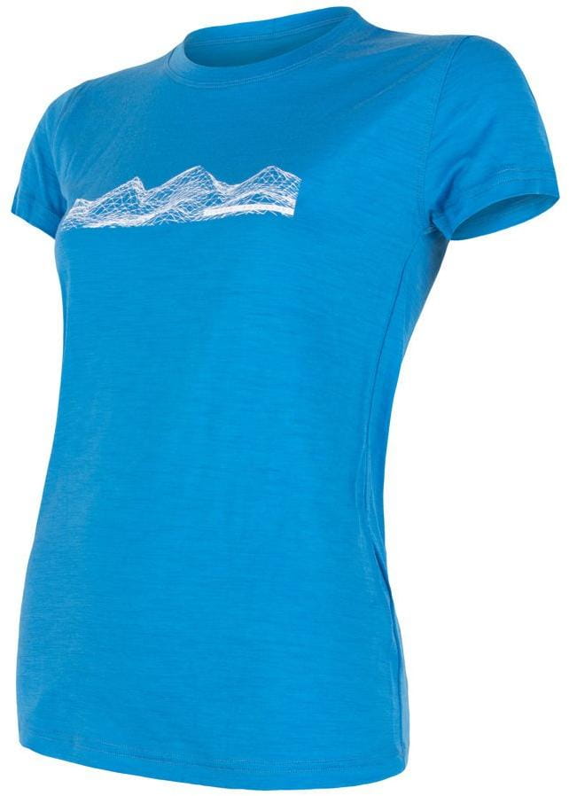 Dámské merino tričko Sensor Merino Active Pt Mountains dámské triko kr.rukáv modrá