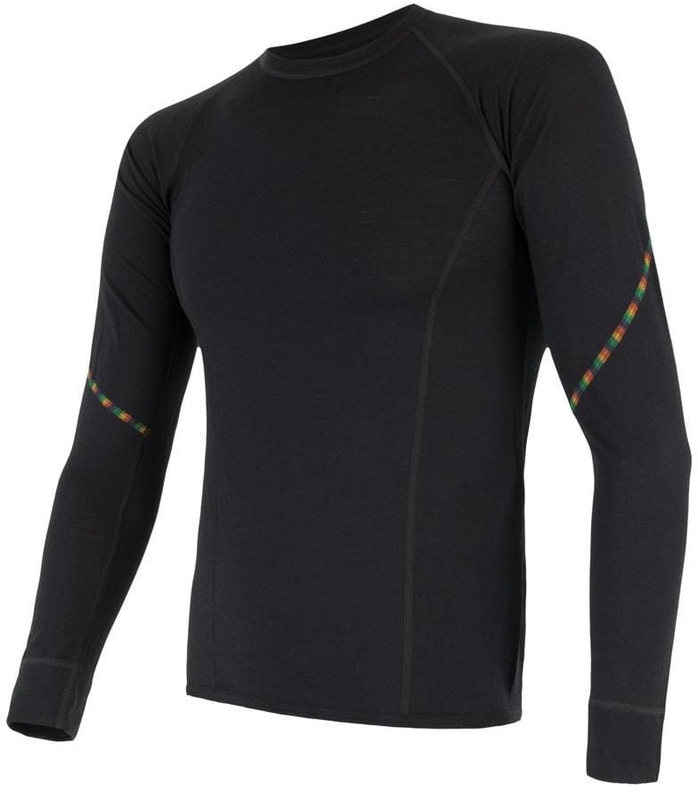 Męska koszula z merynosów Sensor Merino Air pánské triko dl.rukáv černá