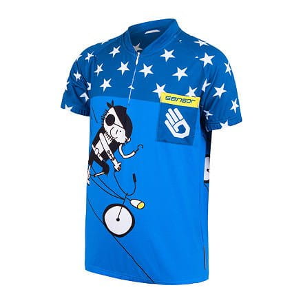 T-Shirts Sensor Cyklo Pirate dětský dres kr.ruk. modrá