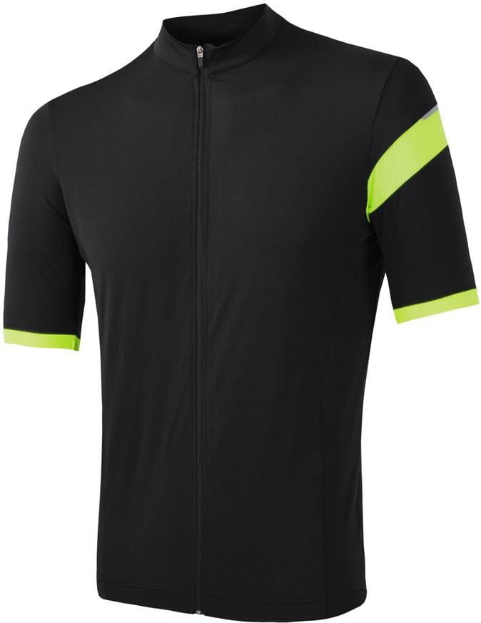 Męska koszulka kolarska Sensor Cyklo Classic pánský dres kr.rukáv celozip černá/reflex žlutá