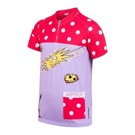 Koszulka kolarska dla dzieci Sensor Cyklo Sun Dream dětský dres kr.ruk. fialová/růžová