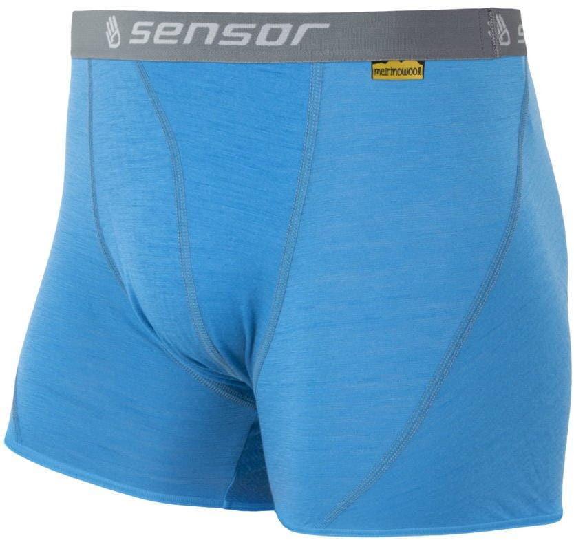 Męskie szorty z merynosów Sensor Merino Active pánské trenky modrá