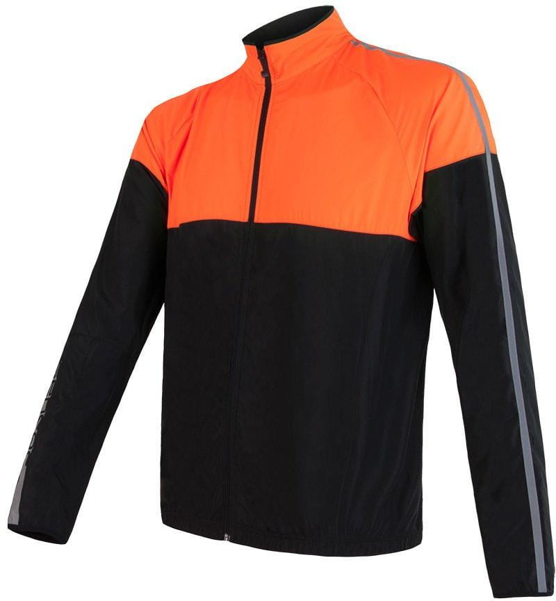Férfi sportdzseki Sensor Neon pánská bunda černá/reflex oranžová