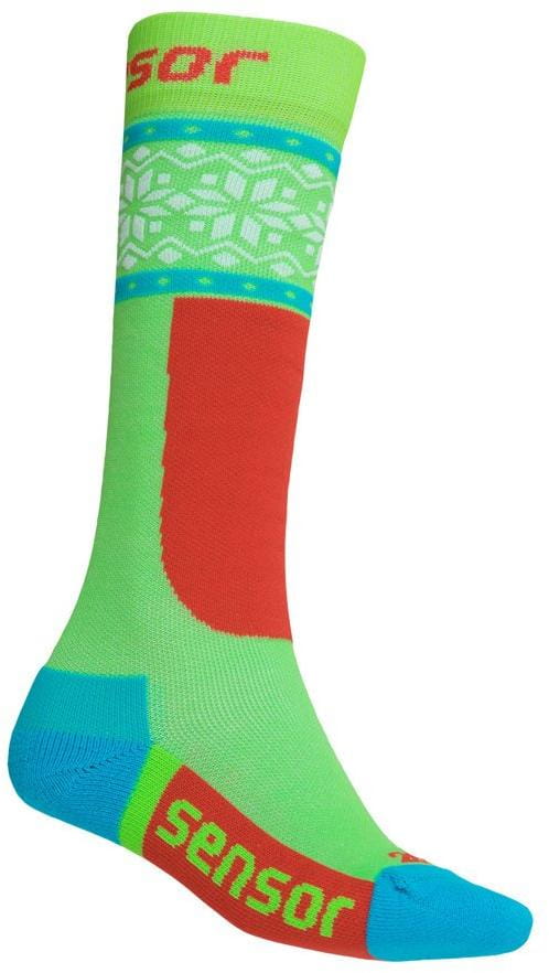 Skarpety termoaktywne dla dzieci Sensor Ponožky Thermosnow Norway dětská zelená/bílá