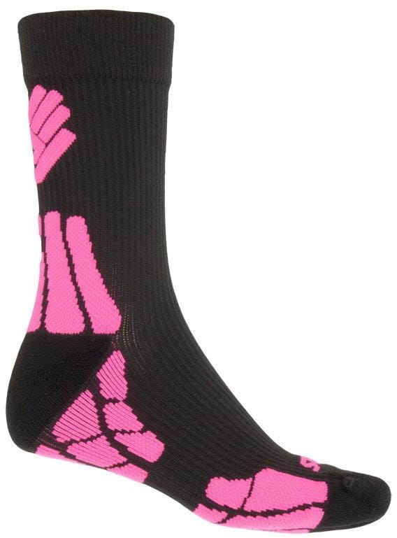 Univerzálne merino ponožky Sensor Ponožky Hiking Merino Wool černá/růžová
