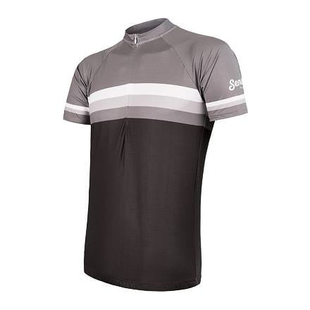 Męska koszulka kolarska Sensor Cyklo Summer Stripe pánský dres kr.rukáv černá/šedá