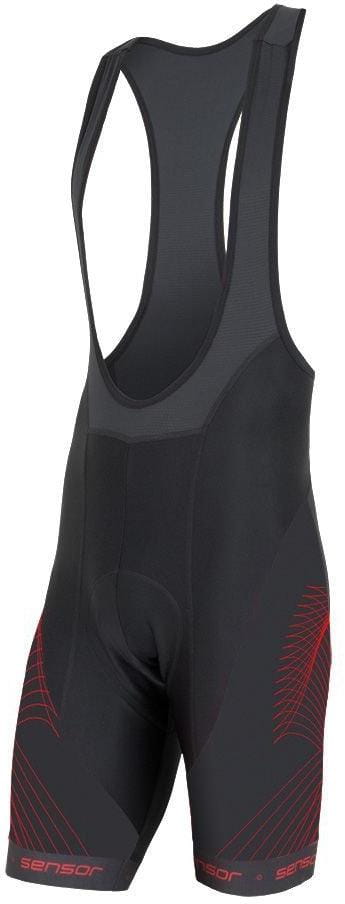  Męskie spodenki kolarskie Sensor Cyklo Team Up pánské kalhoty krátké se šlemi černá/červená