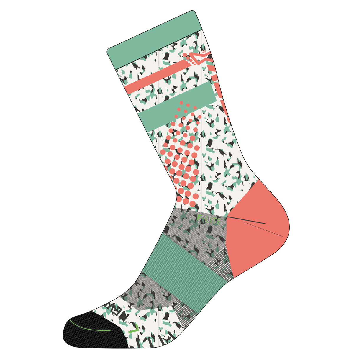Sportovní ponožky Inov-8  F-LITE CREW SOCK coral/green růžová
