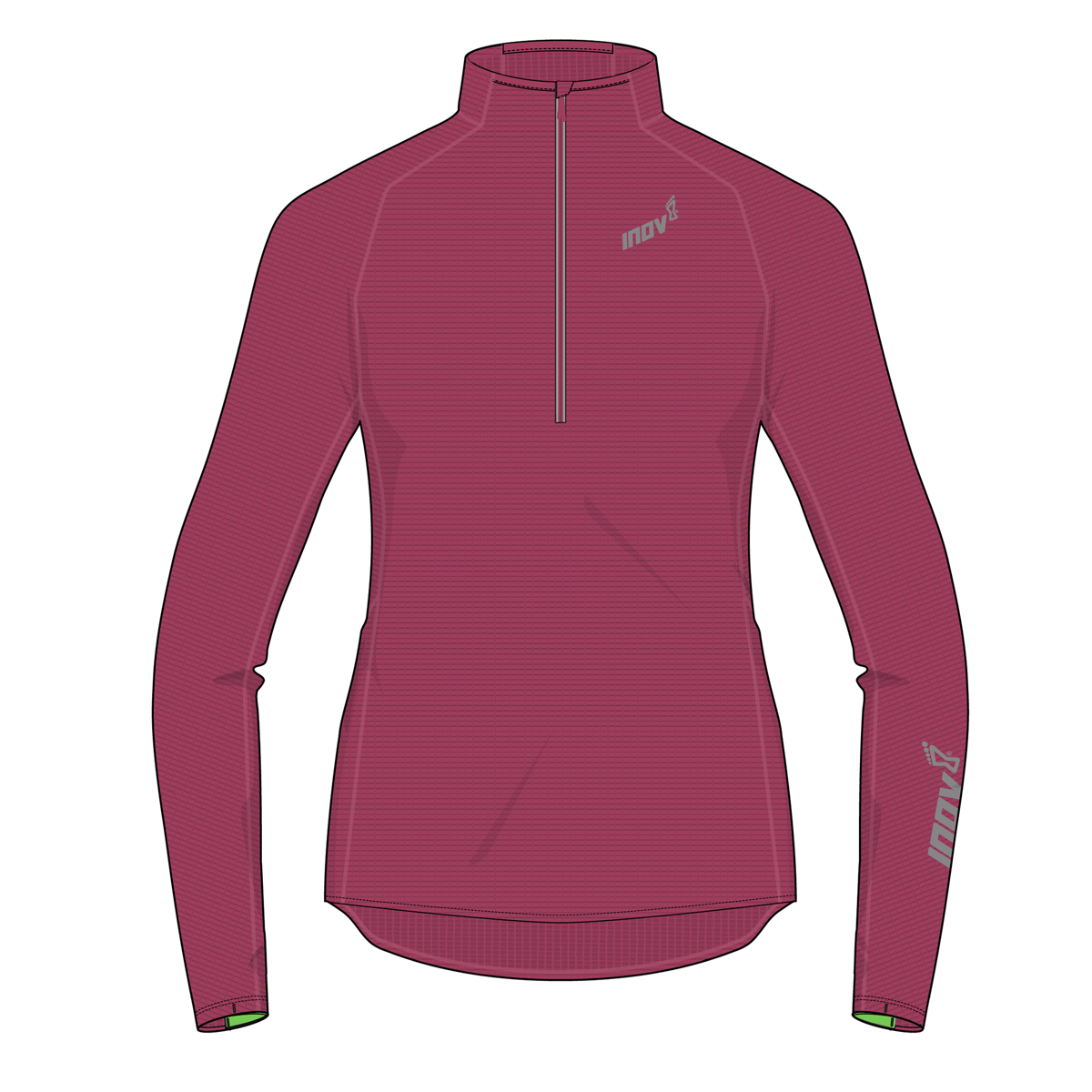 Damen-Laufsweatshirt Inov-8  TECHNICAL MID HZ W pink růžová